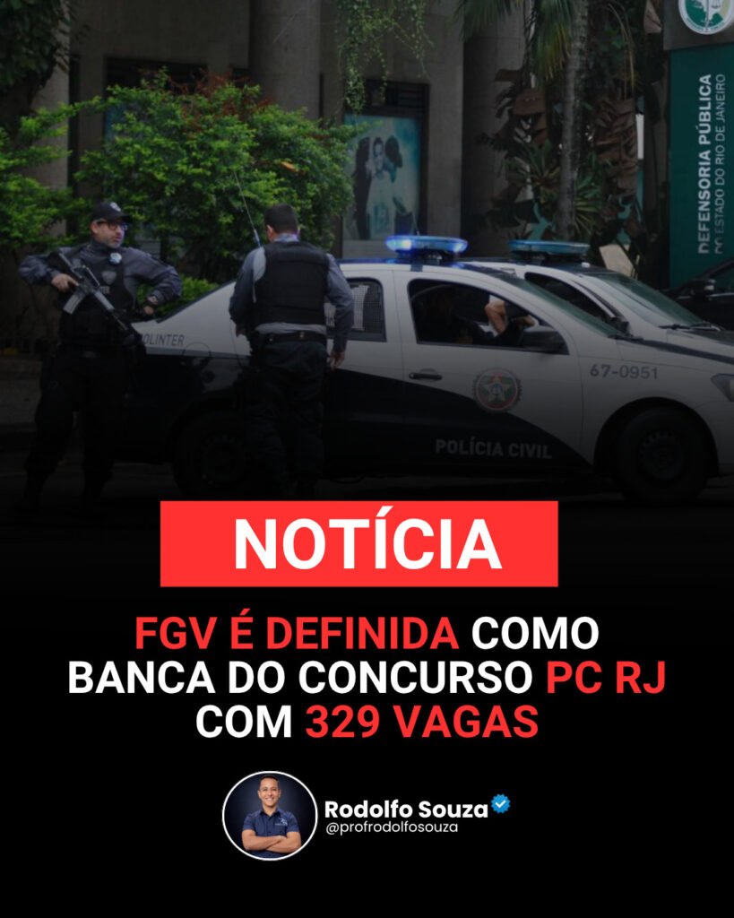 Novo concurso da Polícia Civil do Rio de Janeiro terá 329 vagas e banca FGV confirmada
