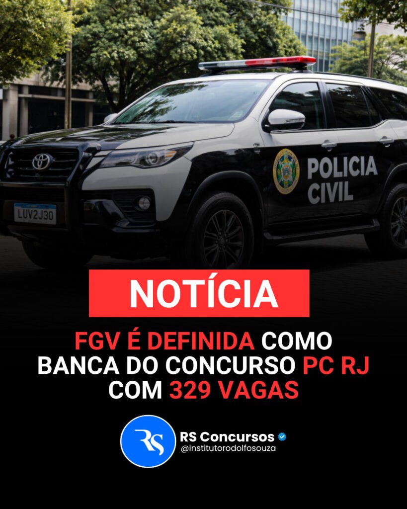 Polícia Civil do Rio de Janeiro anuncia FGV como organizadora de novo concurso com 329 vagas