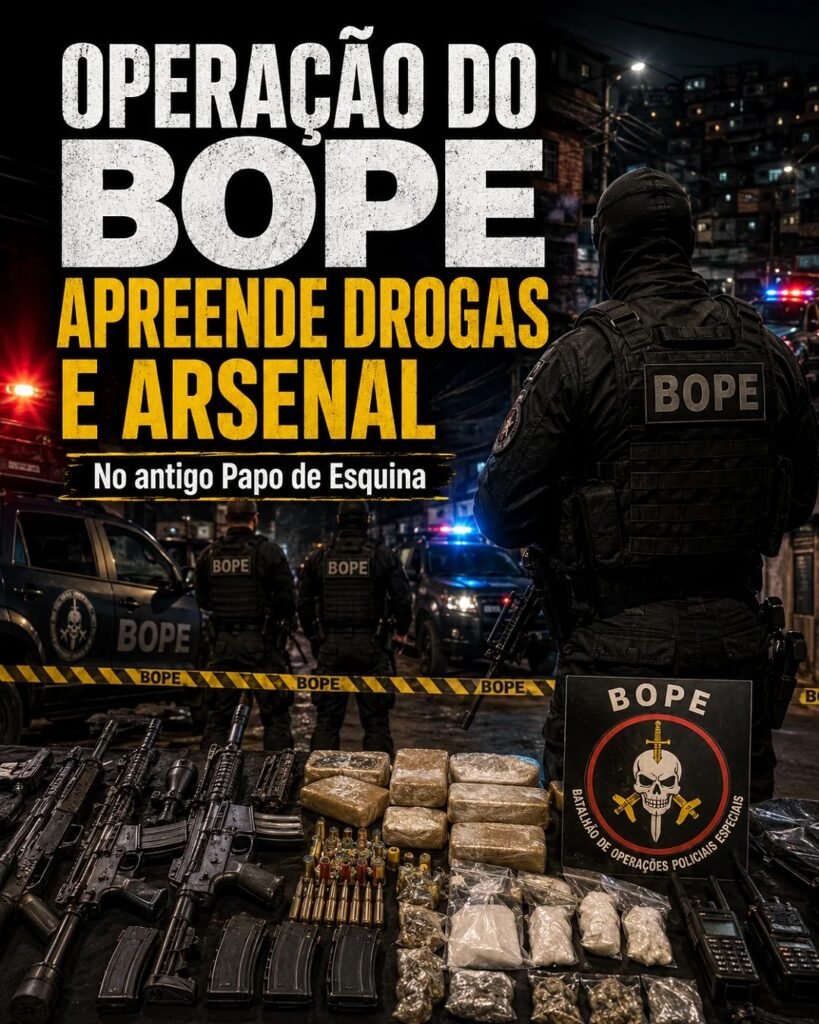 Operação do BOPE apreende drogas e arsenal em ação na zona sul do Rio de Janeiro