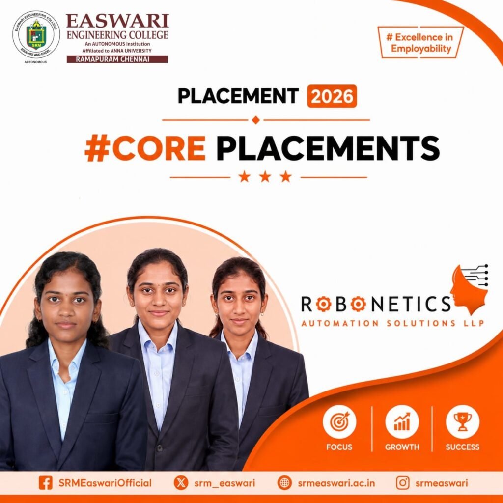 Easwari Engineering destaca conquistas de alunos em estágios na Robonetics Automation Solutions