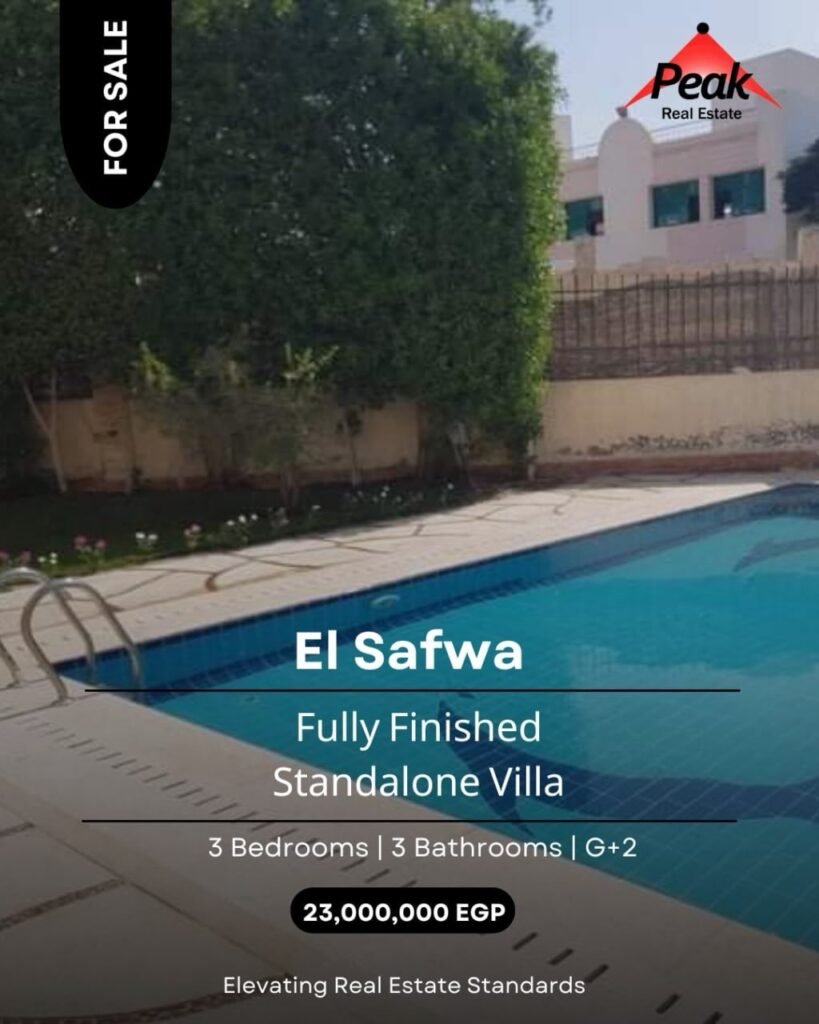 Venda de villa independente no compound El Safwa com área de 679m² e piscina inclusa