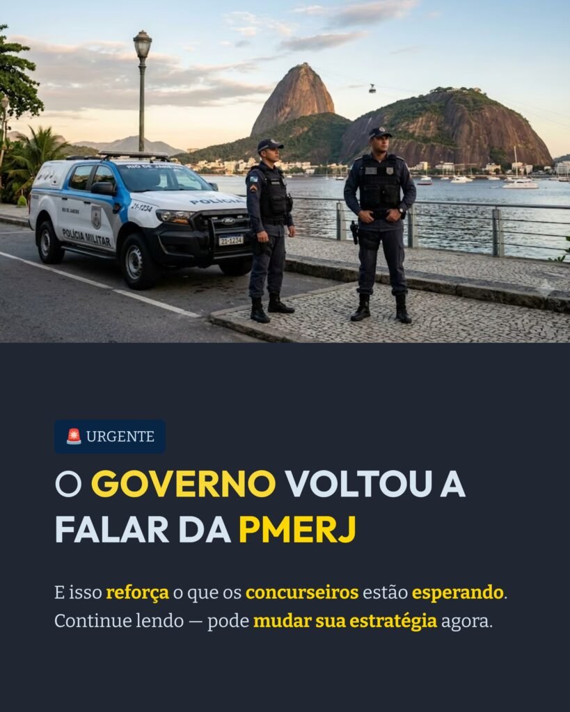Governo confirma prioridade para PMERJ e anuncia 100 vagas de oficial no próximo concurso