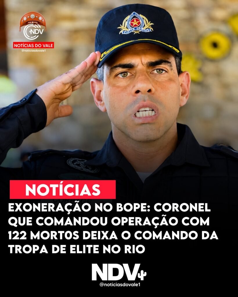 Coronel Marcelo de Castro Corbage é exonerado do comando do Bope no Rio de Janeiro