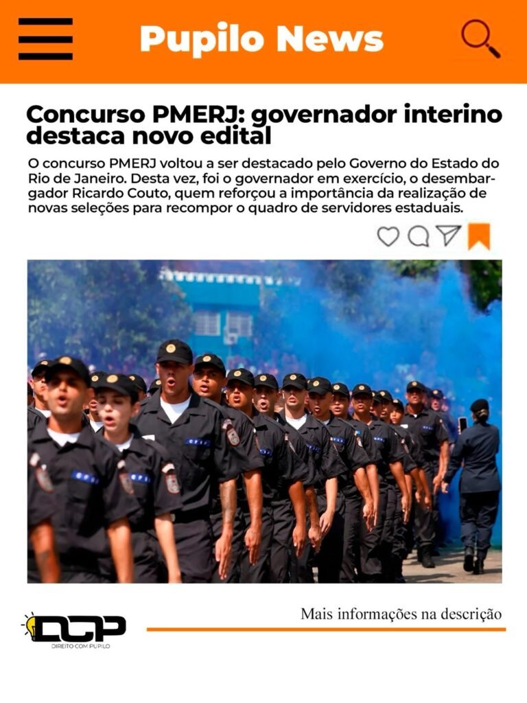 Governo do Rio reforça concurso da PMERJ com previsão de 2.000 vagas para soldados em 2026