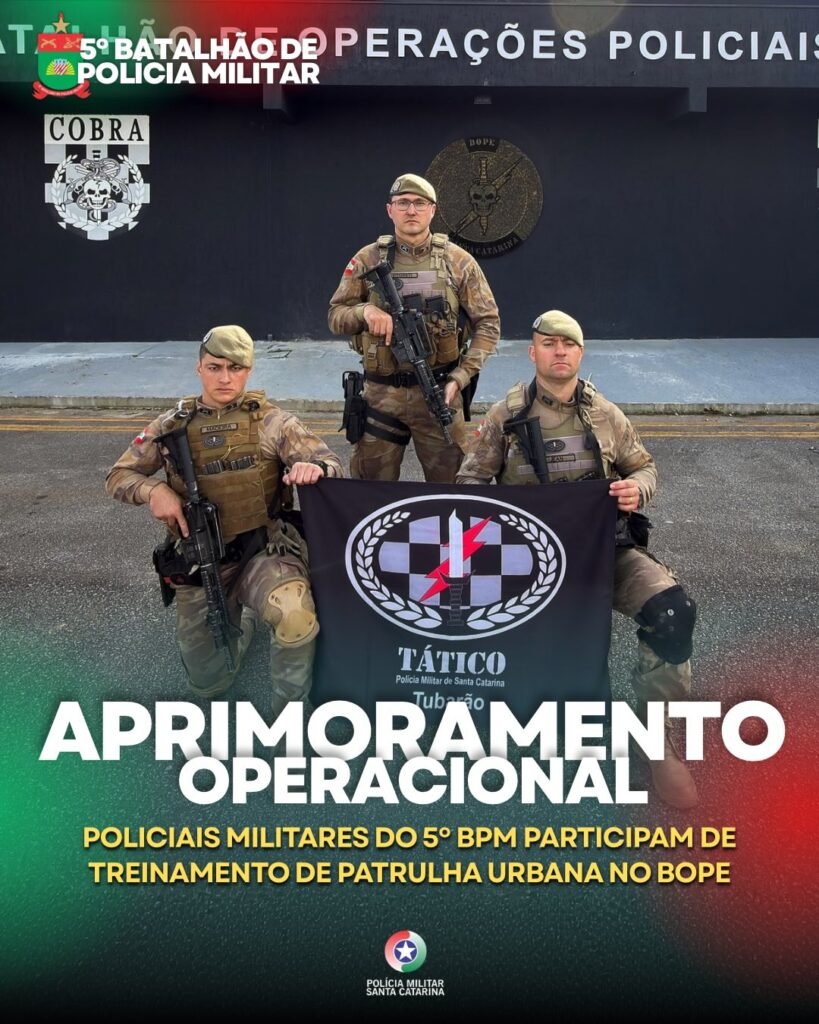 Policiais militares do 5º BPM concluem treinamento de patrulha urbana em parceria com outras forças de segurança