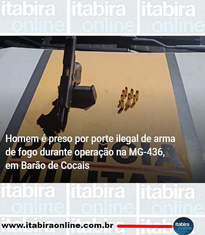 Homem é preso por porte ilegal de arma durante operação da Polícia Militar em Barão de Cocais