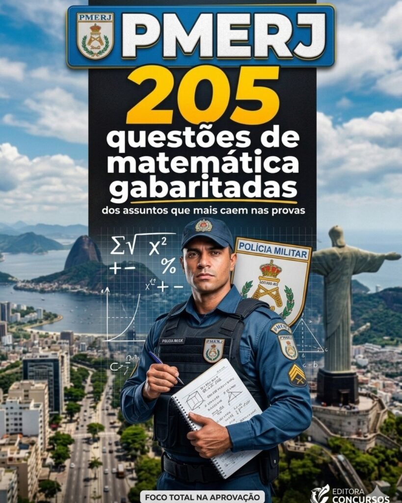PMERJ disponibiliza 205 questões de matemática comentadas para aprimorar sua preparação