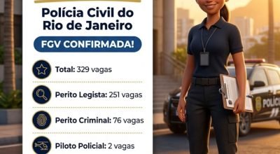 FGV CONFIRMADA COMO BANCA DO NOVO CONCURSO DA POLÍCIA CIVIL DO RJ COM 329 VAGAS DISPONÍVEIS