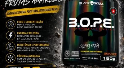 B.O.P.E Black Skull: pré-treino promete alta performance por R$99,90 na Mega Suplementos