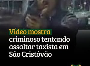 Tentativa de assalto a taxista em São Cristóvão é registrada por câmera de segurança