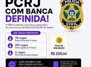 FGV é escolhida para organizar concurso da Polícia Civil do Rio com 329 vagas para a área pericial