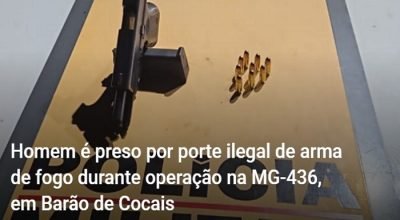 Homem é preso por porte ilegal de arma durante operação da Polícia Militar em Barão de Cocais
