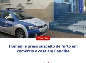 Homem é preso em Candiba suspeito de furtos em comércio e residência